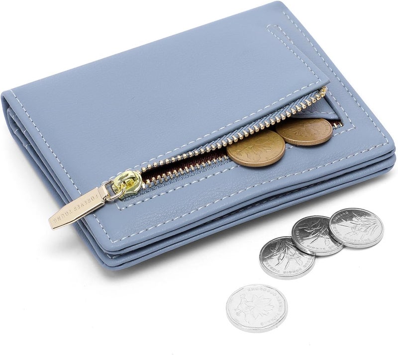 Altally Small Women Wallet RFID Blocking Bifold Pocket Wallet Slim Compact Ladies Purse Mini Wallets For Women (Blue) - Image 2